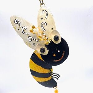 Hand Forged and Painted Metal Bumble Bee Ornament
